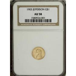 1903 G$1 Louisiana Purchase/Jefferson AU58 NGC