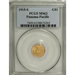 1915-S G$1 Panama-Pacific Gold Dollar MS63 PCGS