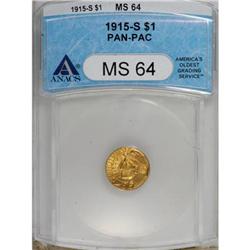 1915-S G$1 Panama-Pacific Gold Dollar MS64 ANACS