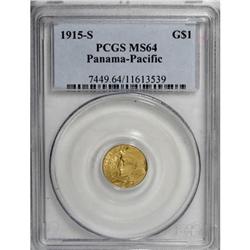 1915-S G$1 Panama-Pacific Gold Dollar MS64 PCGS