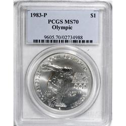 1983-P $1 Olympic Silver Dollar MS70 PCGS