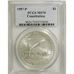 1987-P $1 Constitution Silver Dollar MS70 PCGS