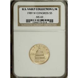 1989-W G$5 Congress Gold Five Dollar MS69 NGC