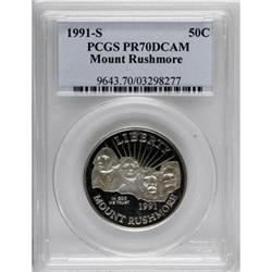 1991-S 50C Mount Rushmore Half Dollar Deep Cameo PR70 P