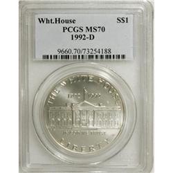 1992-D $1 White House Silver Dollar MS70 PCGS