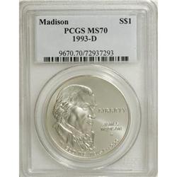 1993-D $1 Bill of Rights Silver Dollar MS70 PCGS