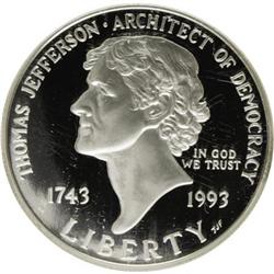 1993-S $1 Jefferson Silver Dollar Deep Cameo PR70 NGC