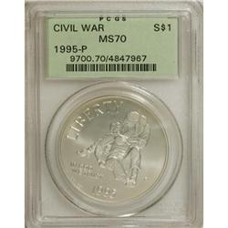 1995-P $1 Civil War Silver Dollar MS70 PCGS