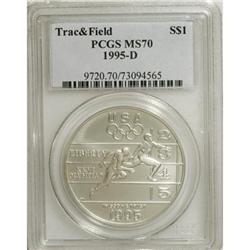 1995-D $1 Olympic/Track & Field Silver Dollar MS70 PCG