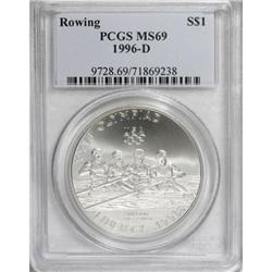 1996-D $1 Olympic/Rowing Silver Dollar MS69 PCGS