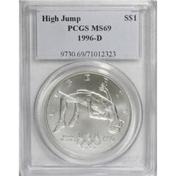 1996-D $1 Olympic/High Jump Silver Dollar MS69 PCGS