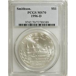 1996-D $1 Smithsonian Silver Dollar MS70 PCGS