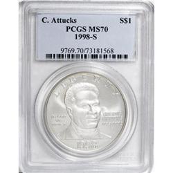 1998-S $1 Black Patriots Silver Dollar MS70 PCGS