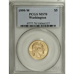 1999-W G$5 Washington Gold Five Dollar MS70 PCGS