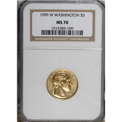 1999-W G$5 Washington Gold Five Dollar Deep Cameo PR70
