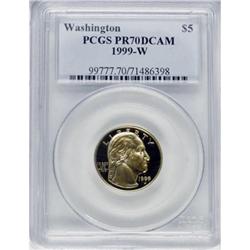 1999-W G$5 Washington Gold Five Dollar Deep Cameo PR70