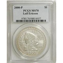 2000-P $1 Leif Ericson Silver Dollar MS70 PCGS