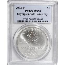 2002-P $1 Olympics Silver Dollar MS70 PCGS