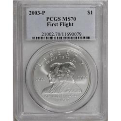 2003-P $1 First Flight Silver Dollar MS70 PCGS