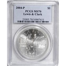 2004-P $1 Lewis and Clark Silver Dollar MS70 PCGS