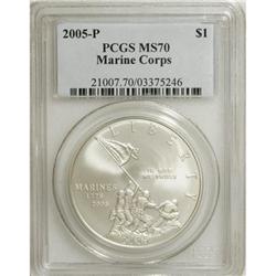 2005-P $1 Marine Corps MS70 PCGS