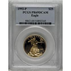1992-P G$25 Half-Ounce Gold Eagle Deep Cameo PR69 PCGS