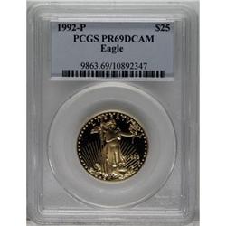 1992-P G$25 Half-Ounce Gold Eagle Deep Cameo PR69 PCGS