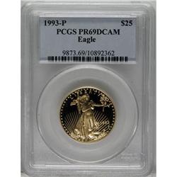 1993-P G$25 Half-Ounce Gold Eagle Deep Cameo PR69 PCGS