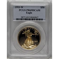 1993-W G$50 One-Ounce Gold Eagle Deep Cameo PR69 PCGS