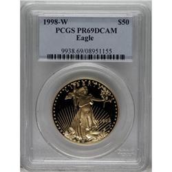 1998-W G$50 One-Ounce Gold Eagle Deep Cameo PR69 PCGS