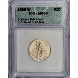 1999-W G$10 Quarter-Ounce Gold Eagle MS69 ICG