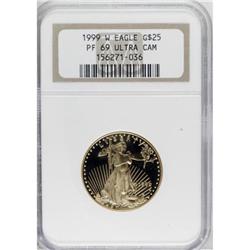 1999-W G$25 Half-Ounce Gold Eagle Deep Cameo PR69 NGC