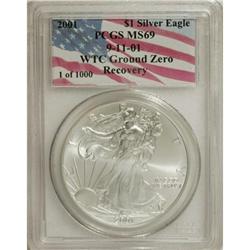 2001 $1 Silver Eagle MS69 PCGS