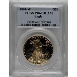 2001-W G$50 One-Ounce Gold Eagle Deep Cameo PR69 PCGS