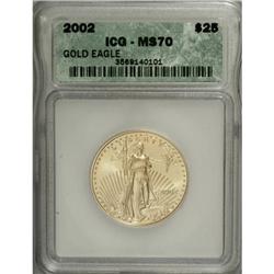 2002 G$25 Half-Ounce Gold Eagle MS70 ICG