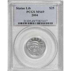 2004 P$25 Quarter-Ounce Platinum Eagle MS69 PCGS