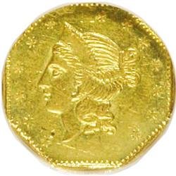 1853 $1 Liberty Octagonal 1 Dollar, BG-530, R.2, AU58