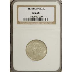 1883 25C Hawaii Quarter MS60 NGC