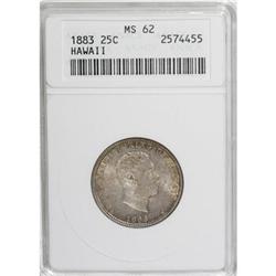 1883 25C Hawaii Quarter MS62 ANACS