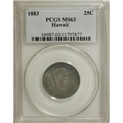 1883 25C Hawaii Quarter MS63 PCGS