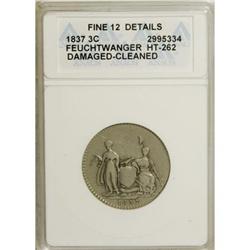 1837 3C Feuchtwanger Three Cent F12 ANACS