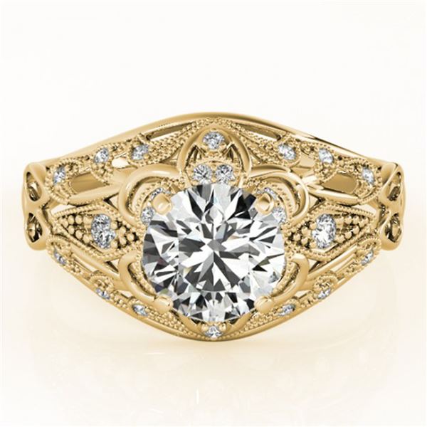 0.87 ctw Certified VS/SI Diamond Antique Ring 18k Yellow Gold - REF-109X2A