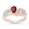 Image 1 : 1.43 ctw Ruby & Diamond Ring 14k Rose Gold - REF-44R2K