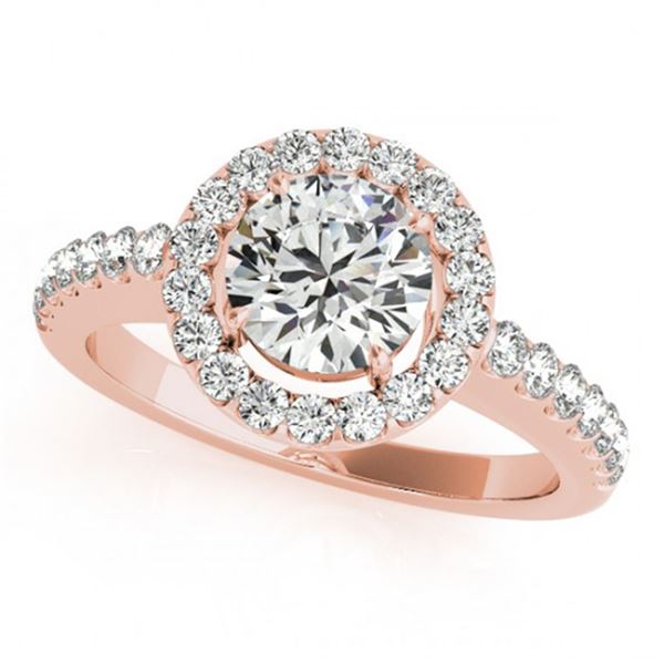 0.76 ctw Certified VS/SI Diamond Halo Ring 18k Rose Gold - REF-96N5F