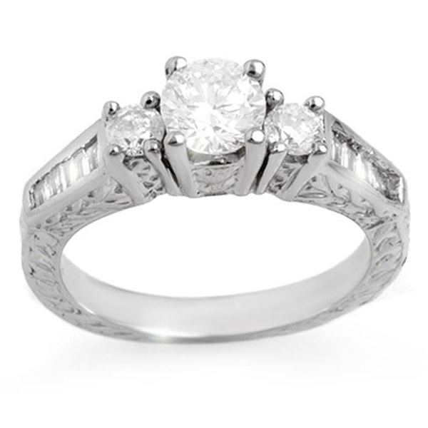 1.01 ctw Certified VS/SI Diamond Ring 14k White Gold - REF-128Y8X