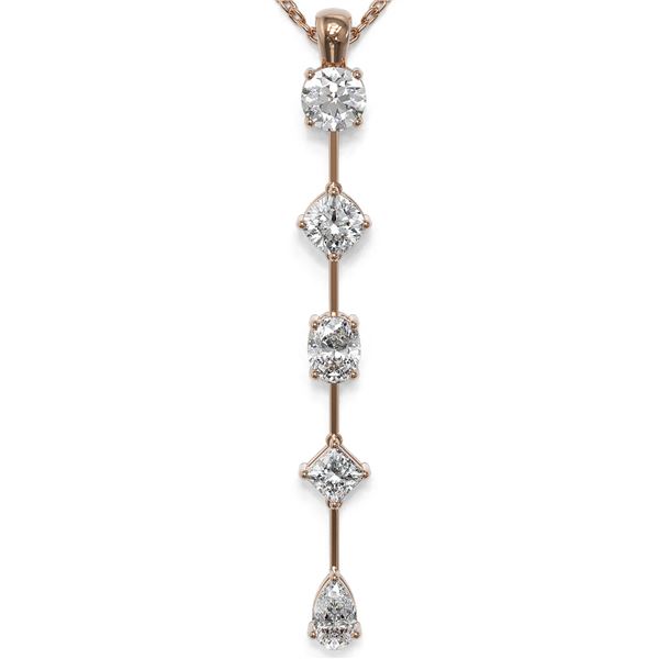 1.37 ctw Mix cut Diamonds Designer Necklace 18K Rose Gold - REF-174R3K