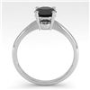 Image 3 : 1.0 ctw Black Diamond Engagment Designer Ring 14k White Gold - REF-26K4Y