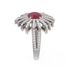 Image 2 : 3.35 ctw Ruby & Diamond Ring 18K White Gold - REF-182H2R
