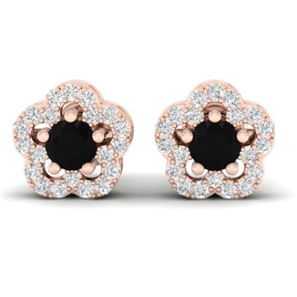 0.65 ctw Micro Pave VS/SI Diamond Certified Earrings 10k Rose Gold - REF-21Y4X