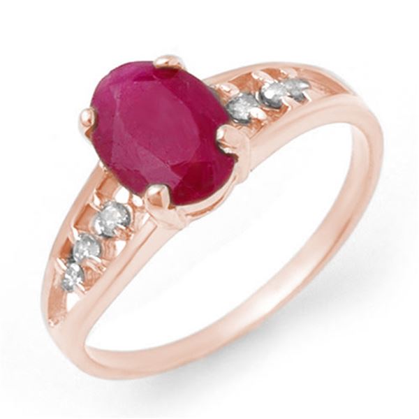 1.70 ctw Ruby & Diamond Ring 14k White Gold - REF-19Y3X
